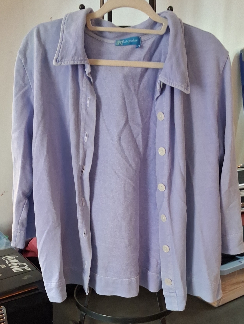 XL 100% Cotton Lavender Button-Down Women’s Shirt